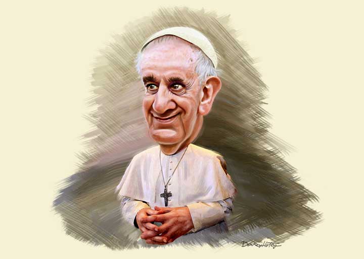 Caricature of Pope Francis