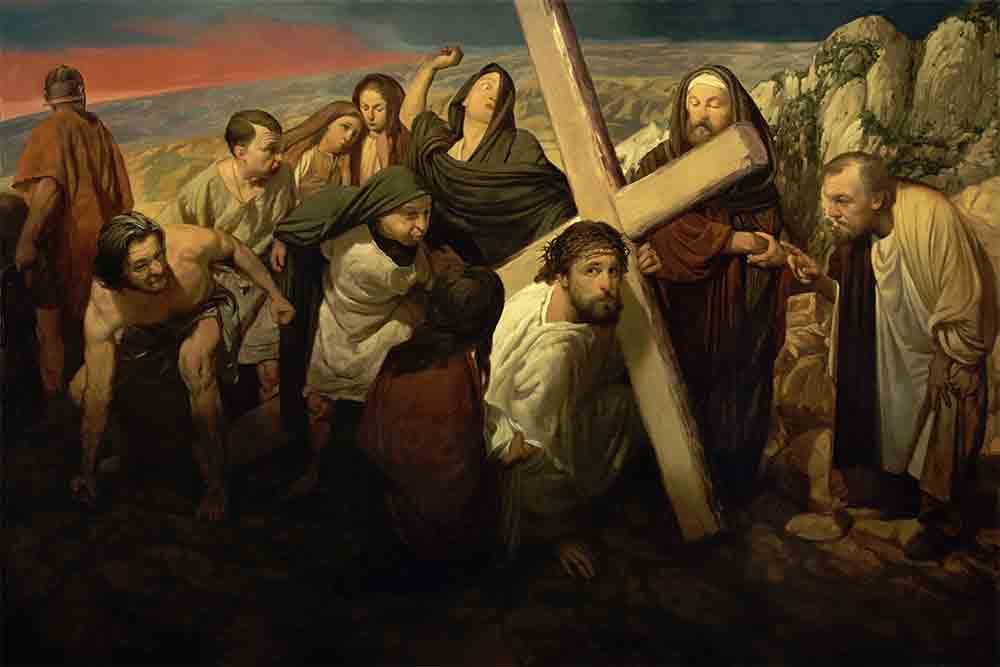 Jesus carrying his cross to the crucifixion