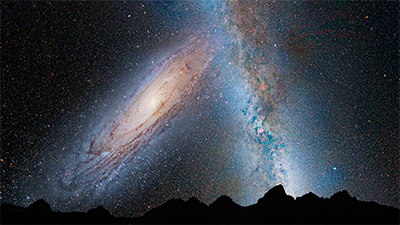 Andromeda and Milky Way galaxies