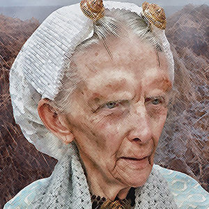 art of elderly woman.
