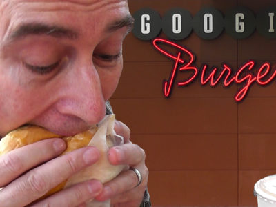 Stephen M. Miller eats a Googie Burger
