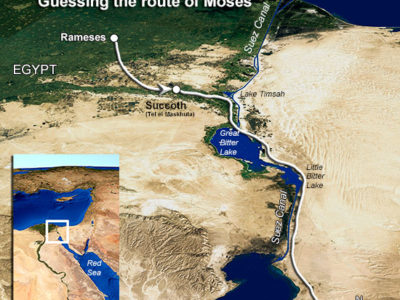 map of Exodus route through the sea