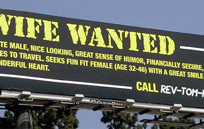wife wanted billboard