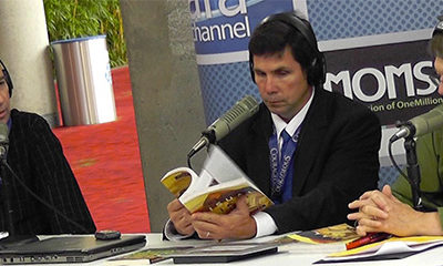 Stephen M. Miller during a radio interview