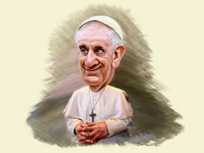 Caricature of Pope Francis
