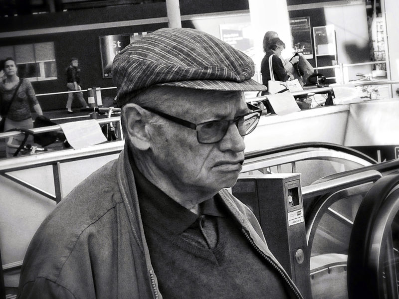 Grumpy-looking elderly man