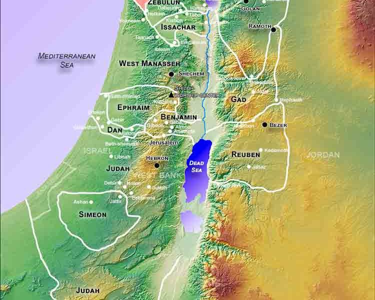 map of the 12 tribes of Israel