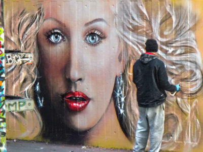 Street artist in London.