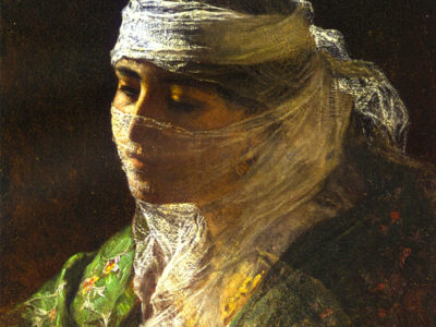 painting of woman in veil