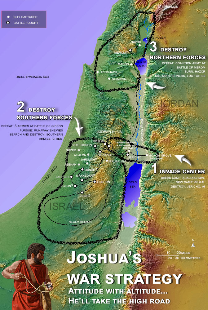 Bible map of Promised Land boundaries in Joshua - Casual English Bible