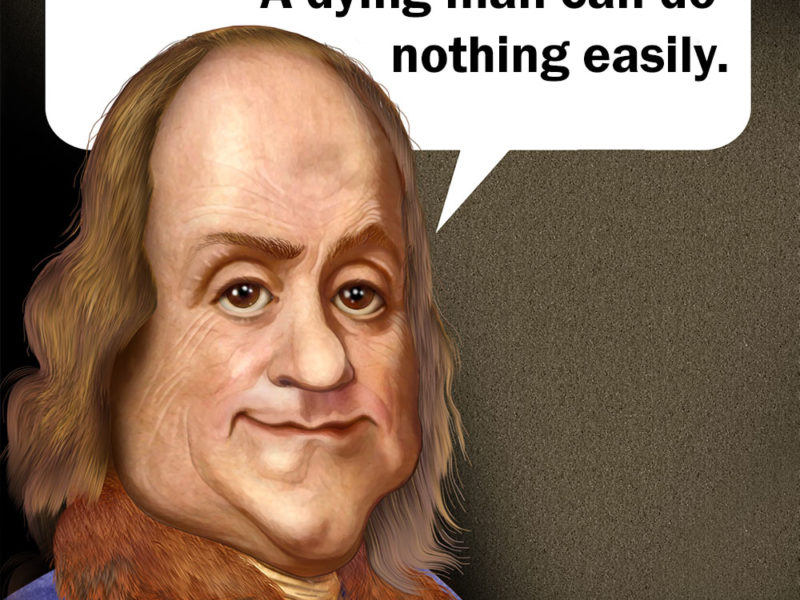 Caricature of Benjamin Franklin