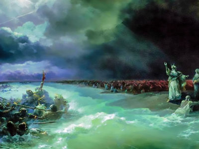 Painting of Egyptian army drowning in Red Sea
