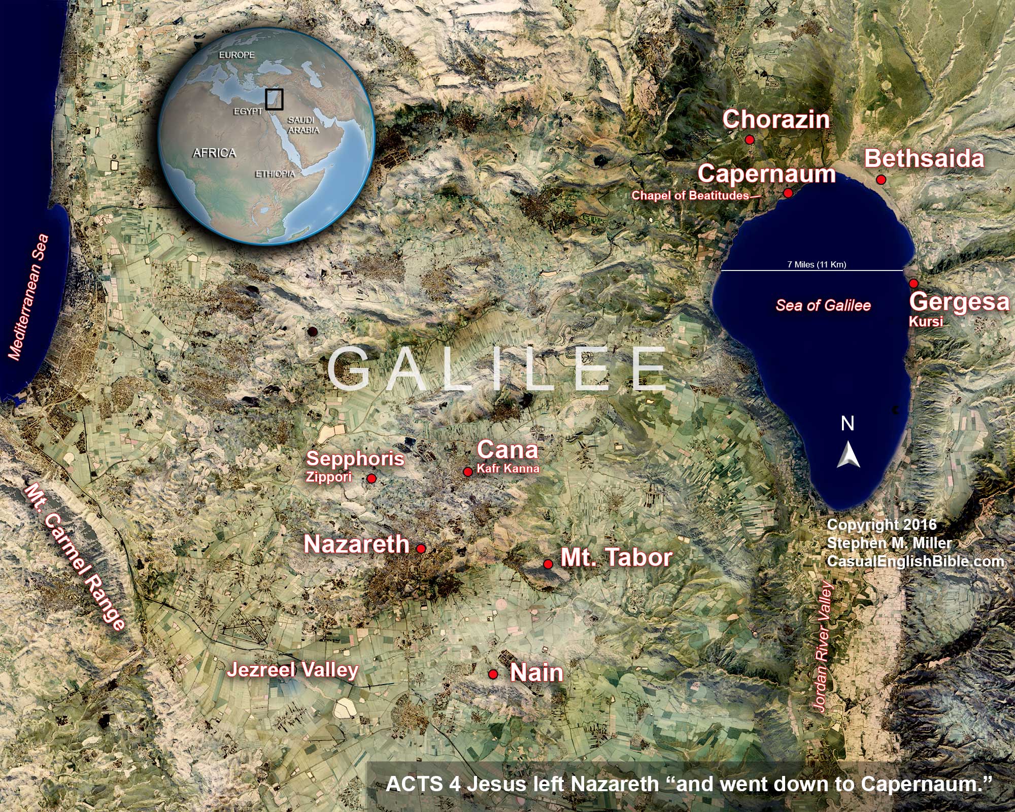 Luke 4 Galilee Map 3 Copyright Stephen M Miller 