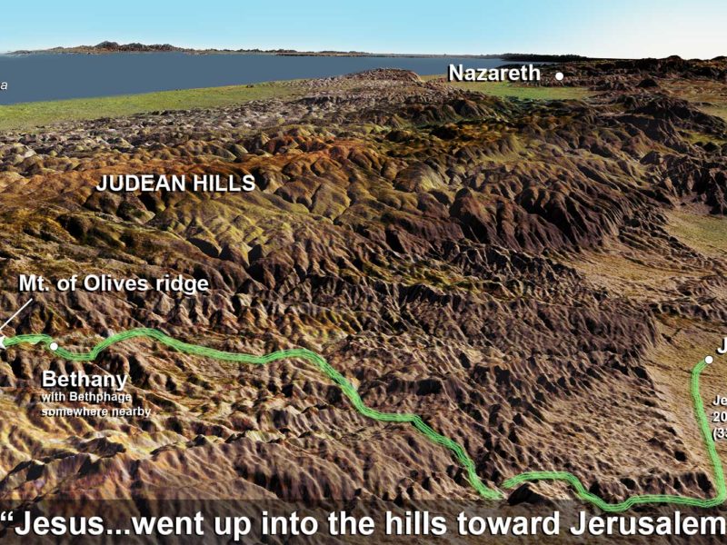 Luke 19 map of Jericho Road to Jerusalem.