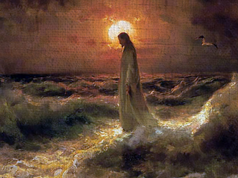 painting of Jesus walking on water