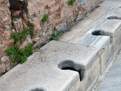 ancient Roman toilets in Ephesus, Turkey