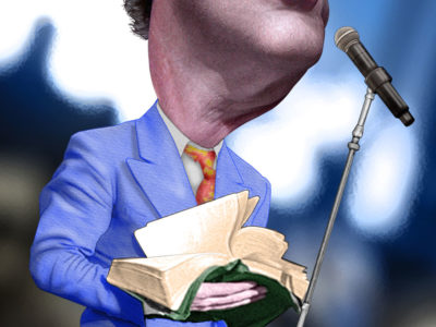 caricature of preacher