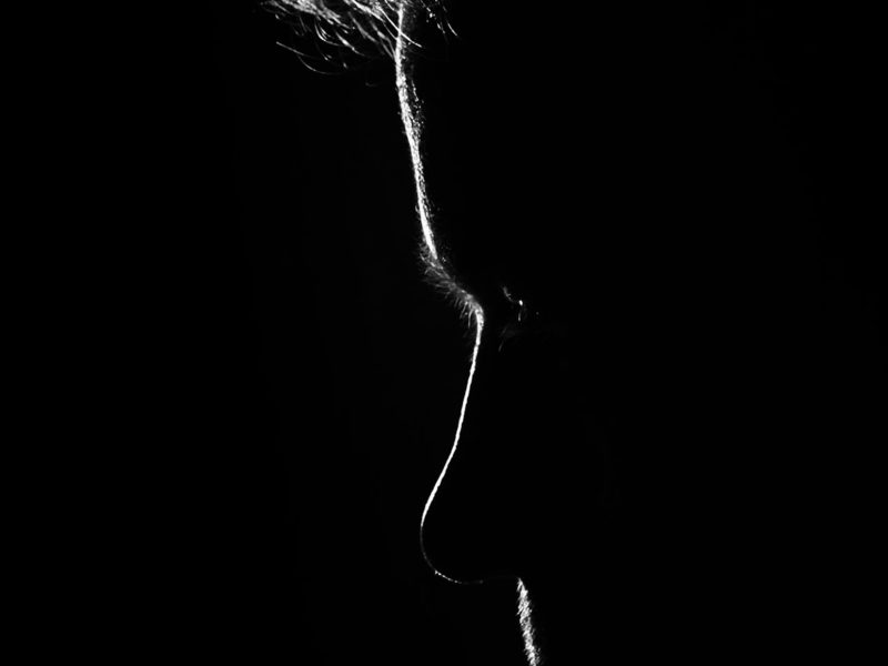 silhouette of a man's head
