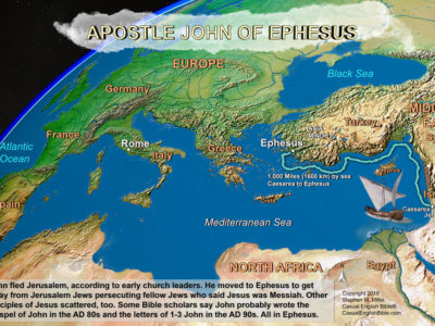 MAP OF APOSTLE JOHN IN EPHESUS