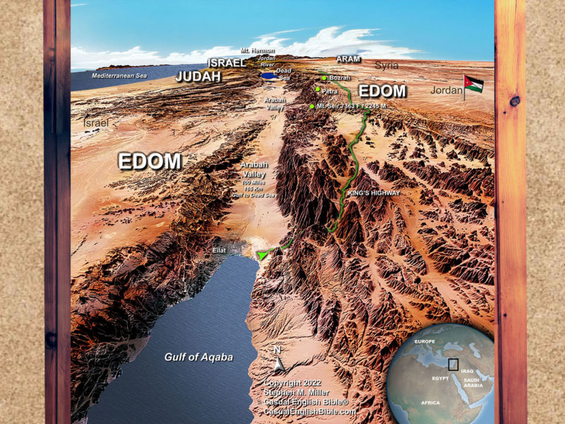 3D Bible map of Edom and Arabah Valley