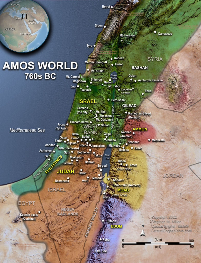 Map of Amos' world, for the Casual English Bible.