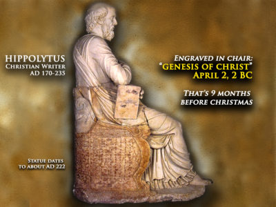 Statue of Hippolytus of Rome for article about Christmas on December 25 in ancient Christian history.