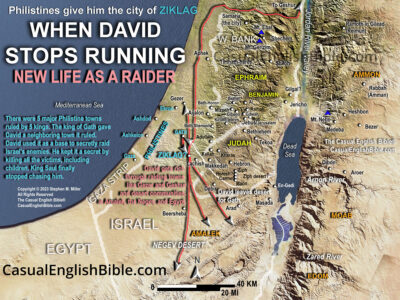 3D Bible map of David as a raider before becoming king. Casual English Bible