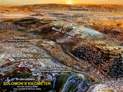 3D Bible map of Solomon's Jerusalem, for the Casual English Bible, copyright Stephen M Miller