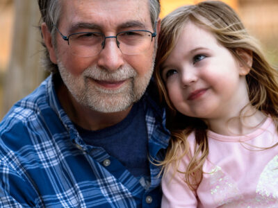 Christian author Stephen M. Miller with granddaughter.