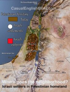 Map of Israeli settlements in Palestinian Territory