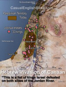 Map of cities Joshua conquered during invasion of Canaan. Copyright Stephen M. Miller